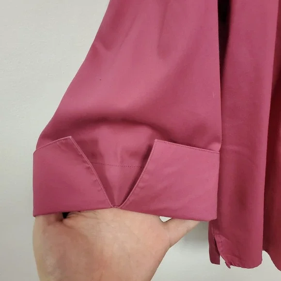 Lands End Womens Long Sleeve‎ No Iron Pinpoint Oxford Button Up Shirt Size 22W - Picture 3 of 14